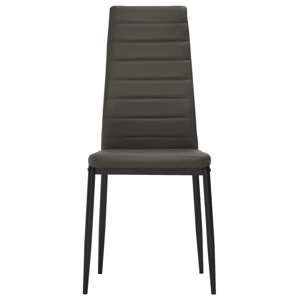 3053947  5 Piece Dining Set Faux Leather Grey(248302+282582)