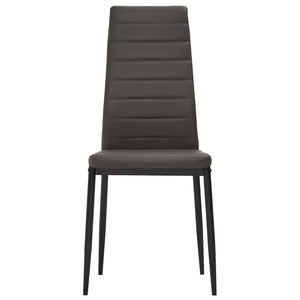 3053947  5 Piece Dining Set Faux Leather Grey(248302+282582)