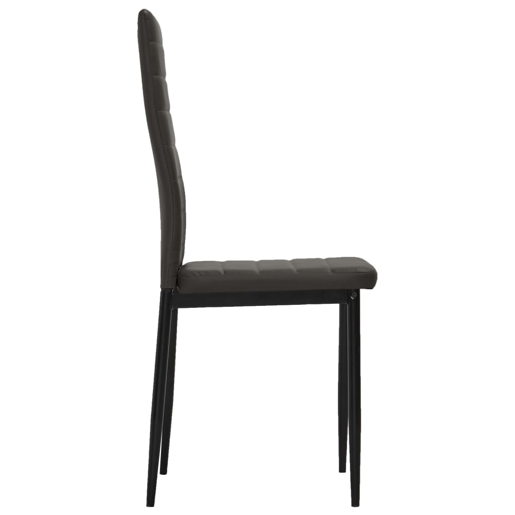 3054027  5 Piece Dining Set Faux Leather Grey(248308+282582)