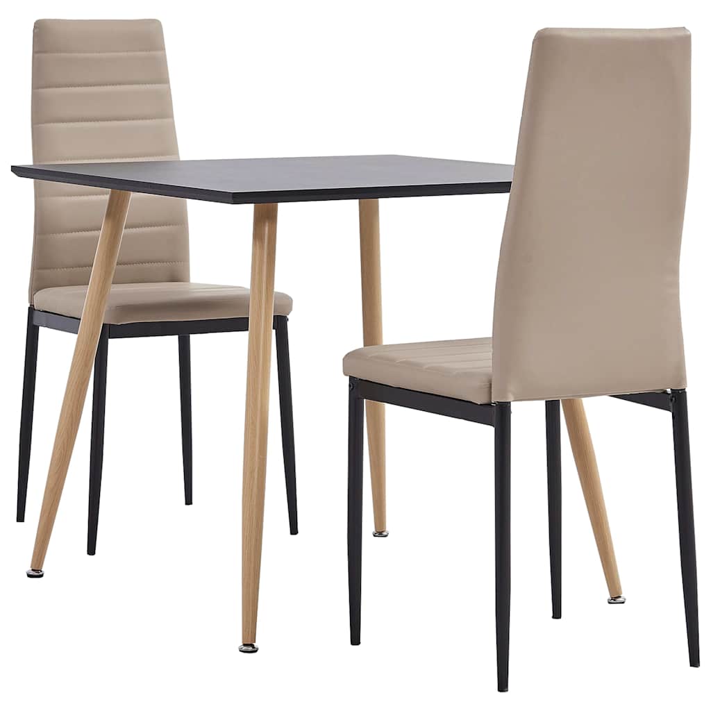 3054030  3 Piece Dining Set Faux Leather Cappuccino(248308+282585) - Pakobazaar