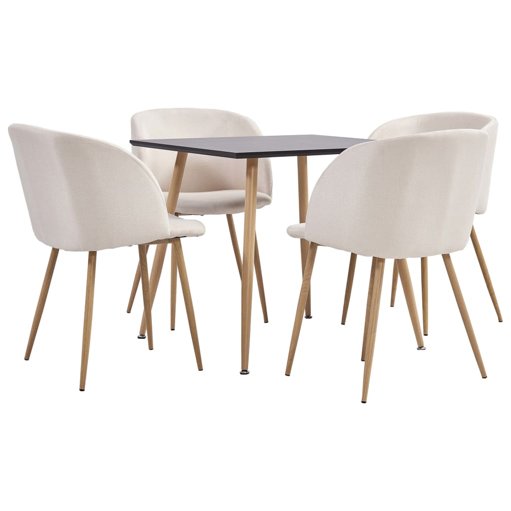 Σετ Τραπεζαρίας 5 Τεμαχίων Κρεμ Υφασμάτινο - Pakobazaar
