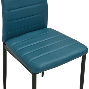 3054073  5 Piece Dining Set Faux Leather Sea Blue(248311+282588)