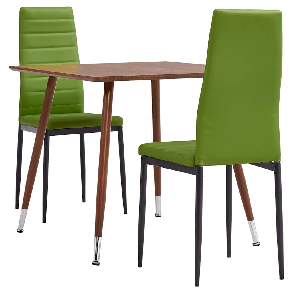 3054114  3 Piece Dining Set Faux Leather Lime Green(248314+282589) - Pakobazaar