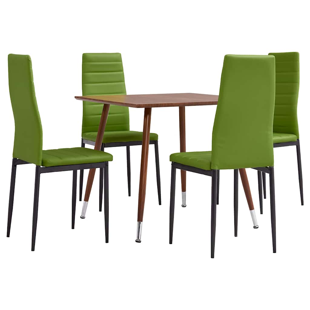3054115  5 Piece Dining Set Faux Leather Lime Green(248314+282590)