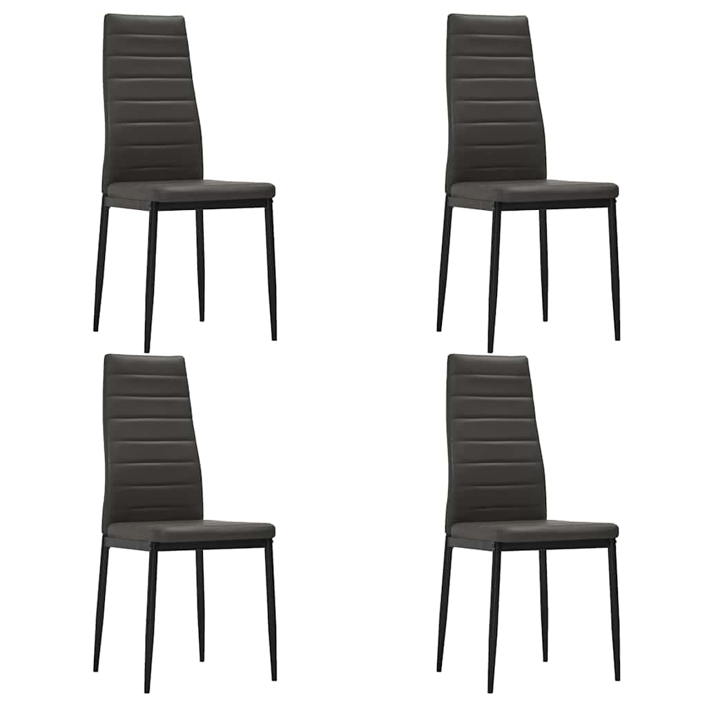 3054227  5 Piece Dining Set Faux Leather Grey(248306+282582) - Pakobazaar