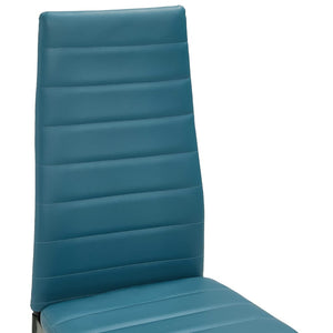 3054272  3 Piece Dining Set Faux Leather Sea Blue(248309+282587)