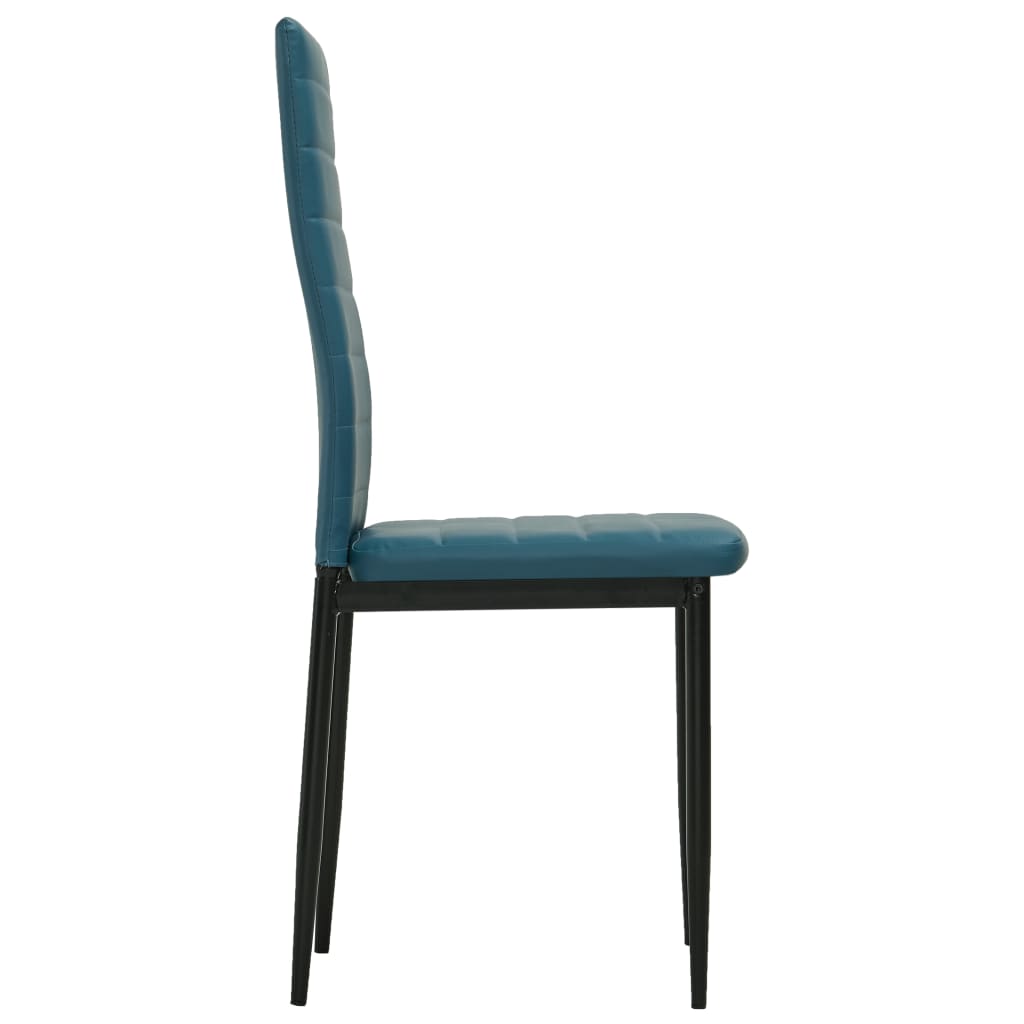 3054272  3 Piece Dining Set Faux Leather Sea Blue(248309+282587)