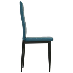 3054272  3 Piece Dining Set Faux Leather Sea Blue(248309+282587)