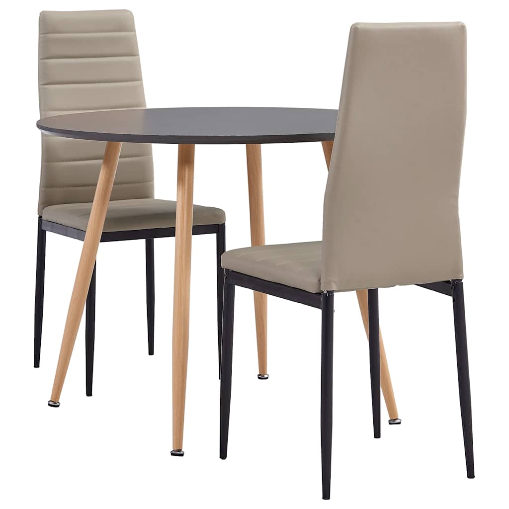 3054310  3 Piece Dining Set Faux Leather Cappuccino(248312+282585)