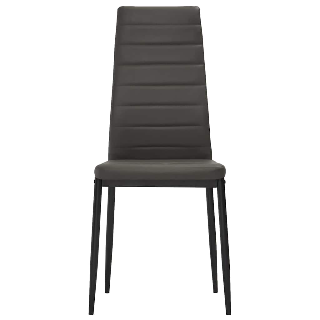 3054347  5 Piece Dining Set Faux Leather Grey(248315+282582)