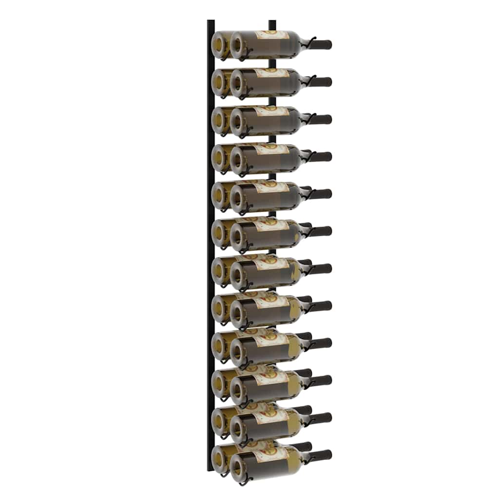 Βάση Κρασιών Τοίχου για 24 Φιάλες Μαύρη Σιδερένια - Pakobazaar