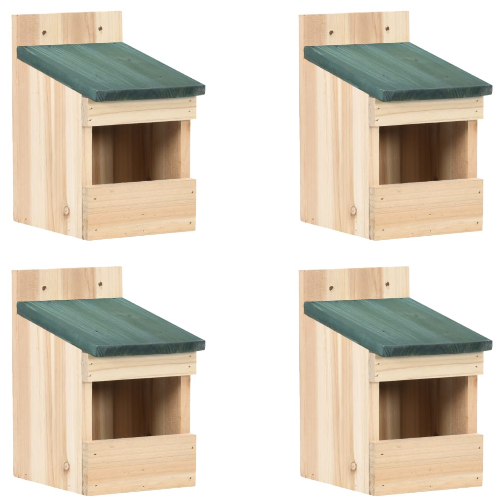 Φωλιές Πουλιών 4 τεμ. 12 x 16 x 20 εκ. από Ξύλο Ελάτης