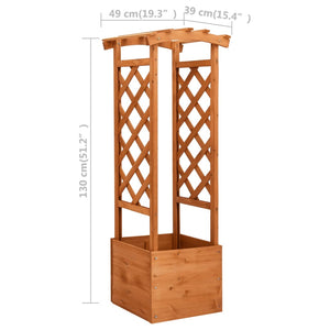Γλάστρα με Καφασωτό Αψίδα 49 x 39 x 130 εκ. από Μασίφ Ξύλο Ελάτης