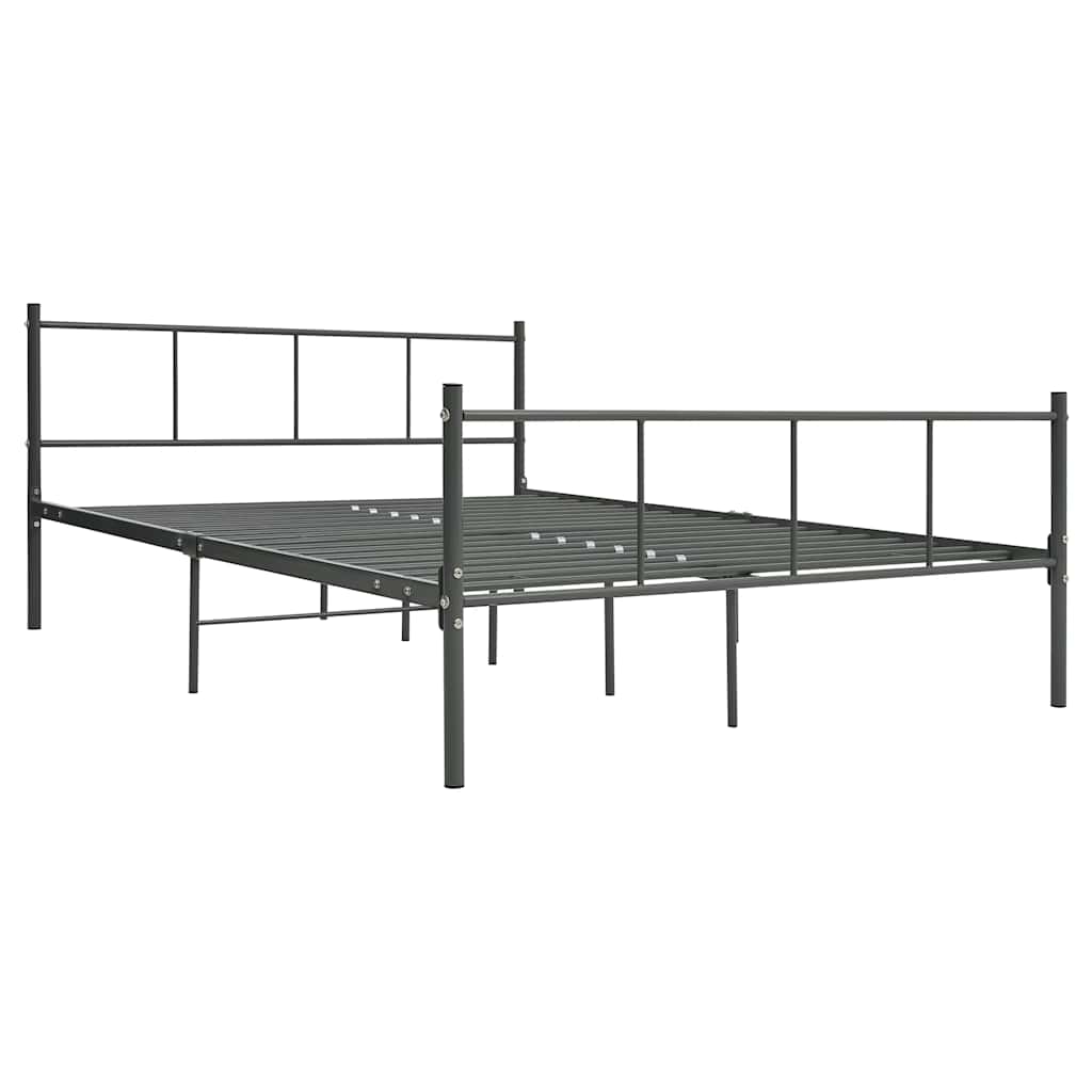 Πλαίσιο Κρεβατιού Γκρι 140 x 200 εκ. Μεταλλικό - Pakobazaar