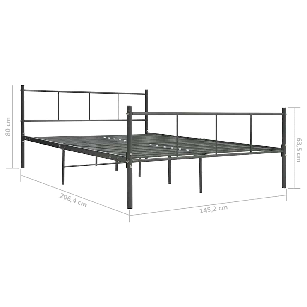 Πλαίσιο Κρεβατιού Γκρι 140 x 200 εκ. Μεταλλικό - Pakobazaar