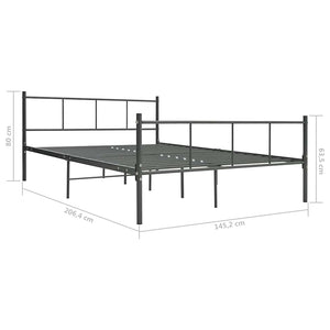 Πλαίσιο Κρεβατιού Γκρι 140 x 200 εκ. Μεταλλικό - Pakobazaar