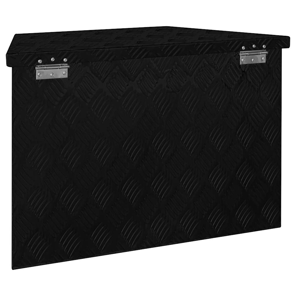 Κουτί Αποθήκευσης Τραπεζοειδές Μαύρο 70x24x42 εκ. Αλουμινίου