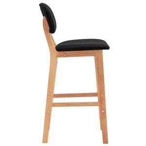 Σκαμπό Μπαρ 2 τεμ. Μαύρα Υφασμάτινα - PAKOBAZAAR