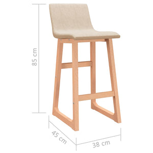 Σκαμπό Μπαρ 2 τεμ. Κρεμ Υφασμάτινα