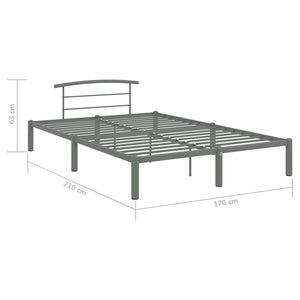 Πλαίσιο Κρεβατιού Γκρι 160 x 200 εκ. Μεταλλικό - PAKOBAZAAR