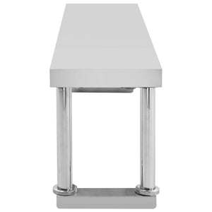 Τραπέζι Εργασίας Κουζίνας με Ράφι 120x60x120 εκ. Ανοξ. Ατσάλι - PAKOBAZAAR