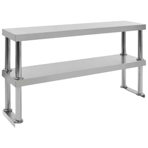 Πάγκος Εργασίας Κουζίνας με Ράφια 120x60x150 εκ. Ανοξ. Ατσάλι - PAKOBAZAAR