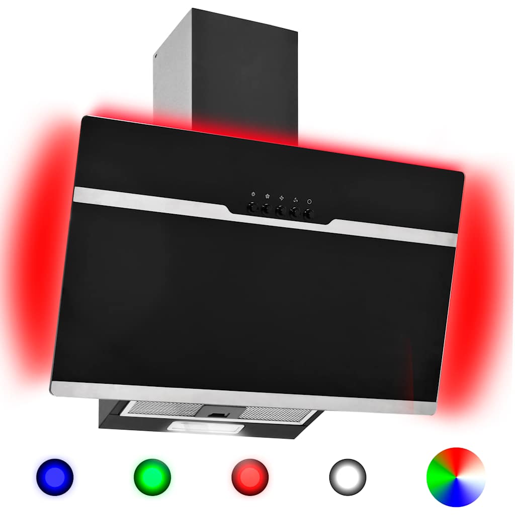 Απορροφητήρας Τοίχου RGB LED 60 εκ. Ανοξ. Ατσάλι & Ψημένο Γυαλί