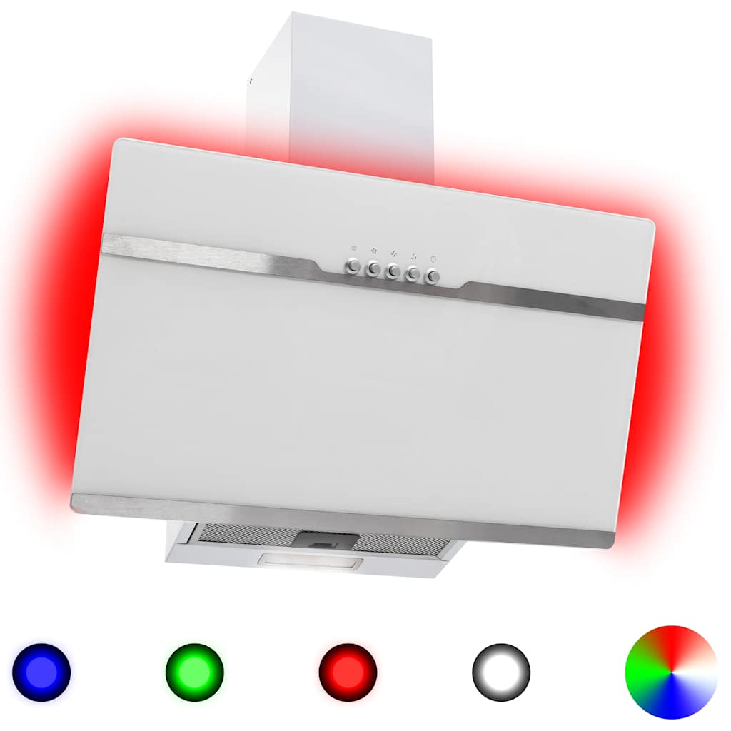 Απορροφητήρας Τοίχου RGB LED 60 εκ. Ανοξ. Ατσάλι & Ψημένο Γυαλί