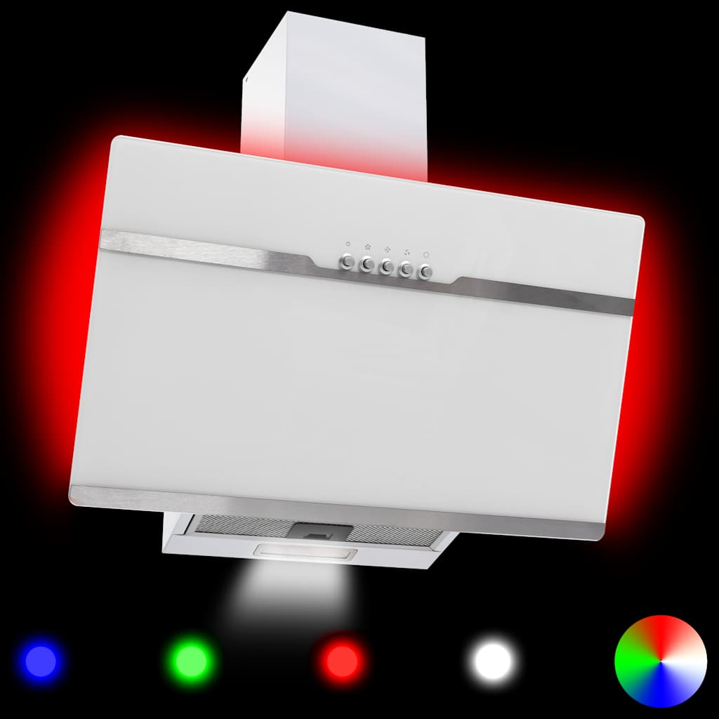 Απορροφητήρας Τοίχου RGB LED 60 εκ. Ανοξ. Ατσάλι & Ψημένο Γυαλί