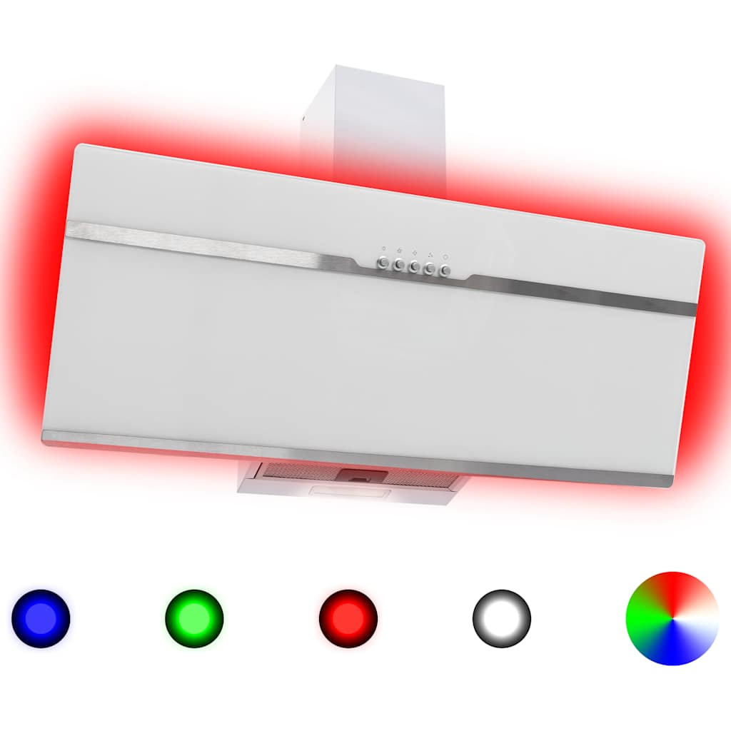 Απορροφητήρας Τοίχου RGB LED 90 εκ. Ανοξ. Ατσάλι & Ψημένο Γυαλί - Pakobazaar