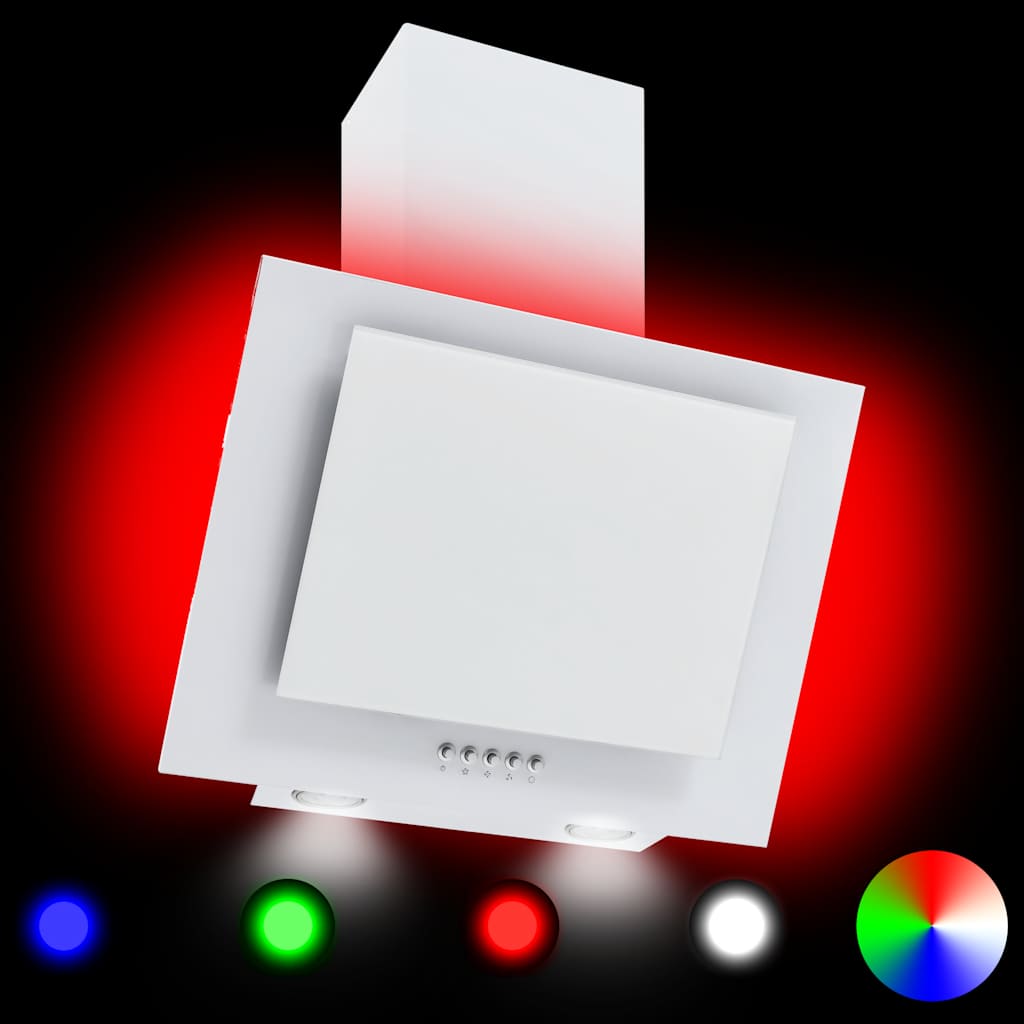 Απορροφητήρας Τοίχου RGB LED 60 εκ. Ανοξ. Ατσάλι & Ψημένο Γυαλί - Pakobazaar