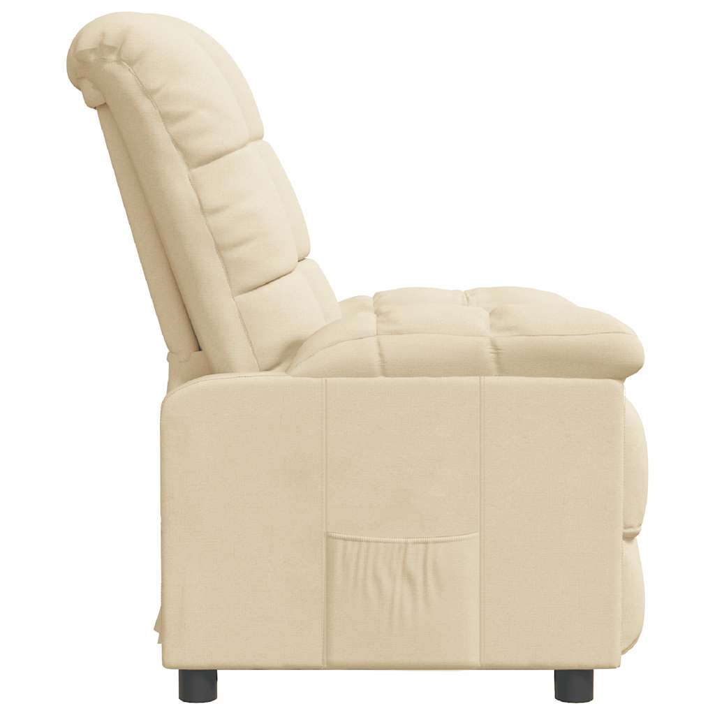 Πολυθρόνα Ανακλινόμενη Κρεμ Υφασμάτινη - PAKOBAZAAR