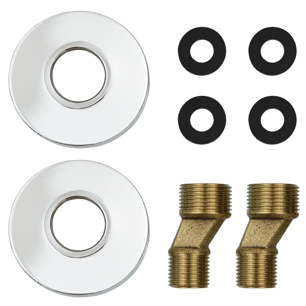 Μπαταρία Μπάνιου Ρετρό Χρωμέ με 2 Χερούλια και Τηλέφωνο - PAKOBAZAAR