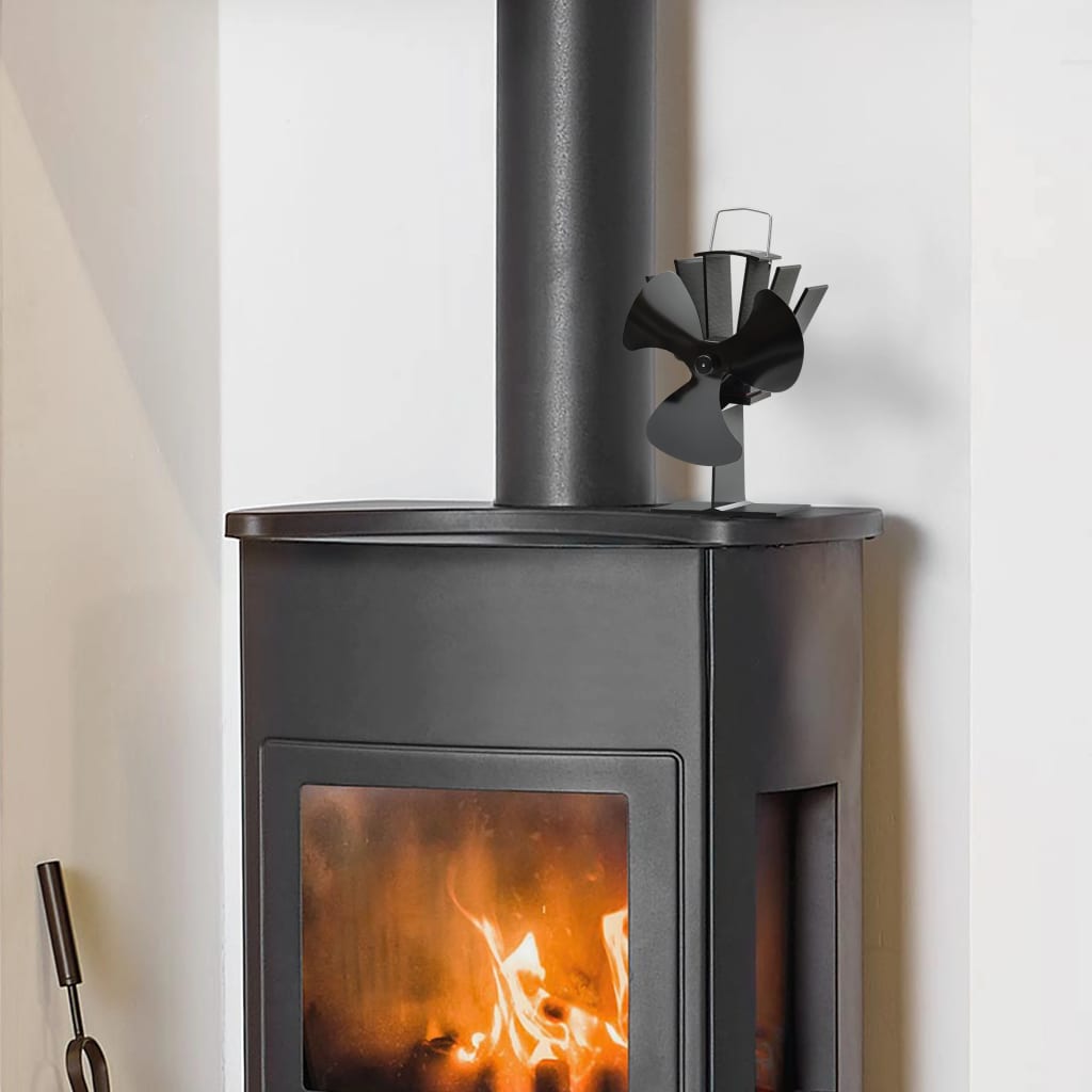 Αερόθερμο Σόμπας Μαύρο με 3 Πτερύγια - Pakobazaar