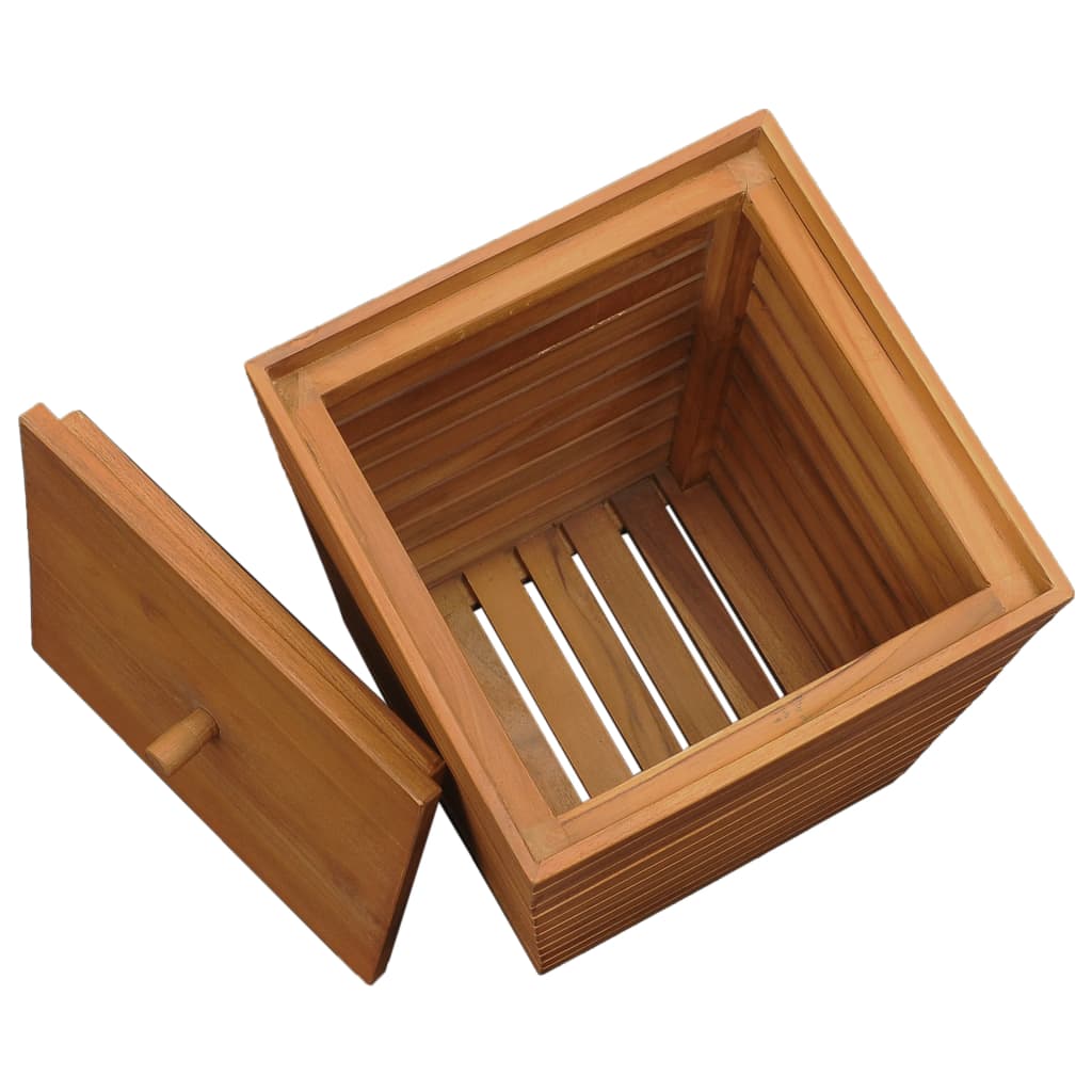Καλάθι Απλύτων 30 x 30 x 45 εκ. από Μασίφ Ξύλο Teak - PAKOBAZAAR