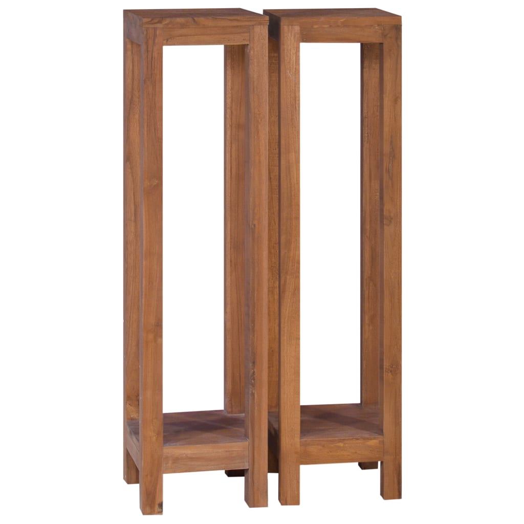 Ανθοστήλες 2 τεμ. 25 x 25 x 100 εκ. από Μασίφ Ξύλο Teak