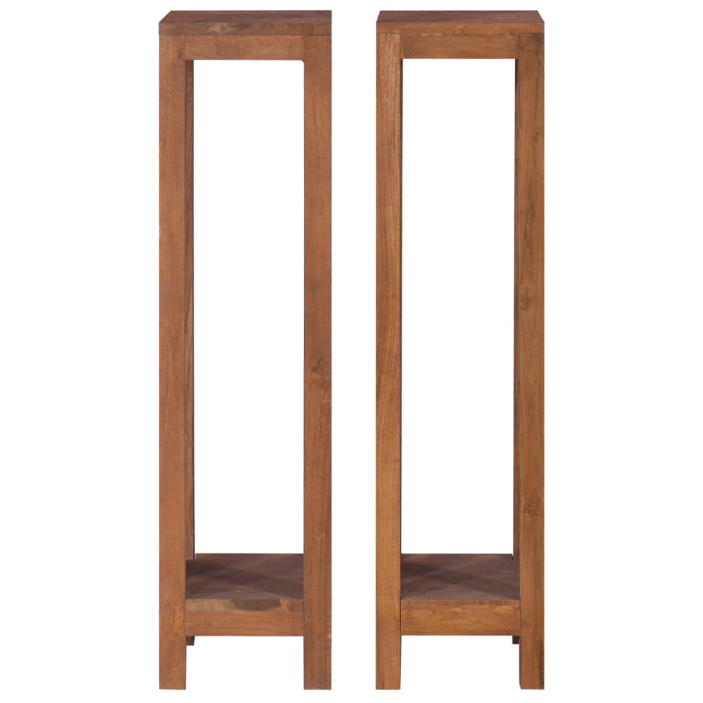 Ανθοστήλες 2 τεμ. 25 x 25 x 100 εκ. από Μασίφ Ξύλο Teak