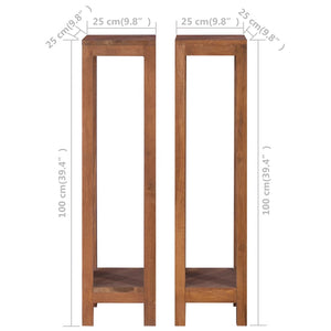 Ανθοστήλες 2 τεμ. 25 x 25 x 100 εκ. από Μασίφ Ξύλο Teak