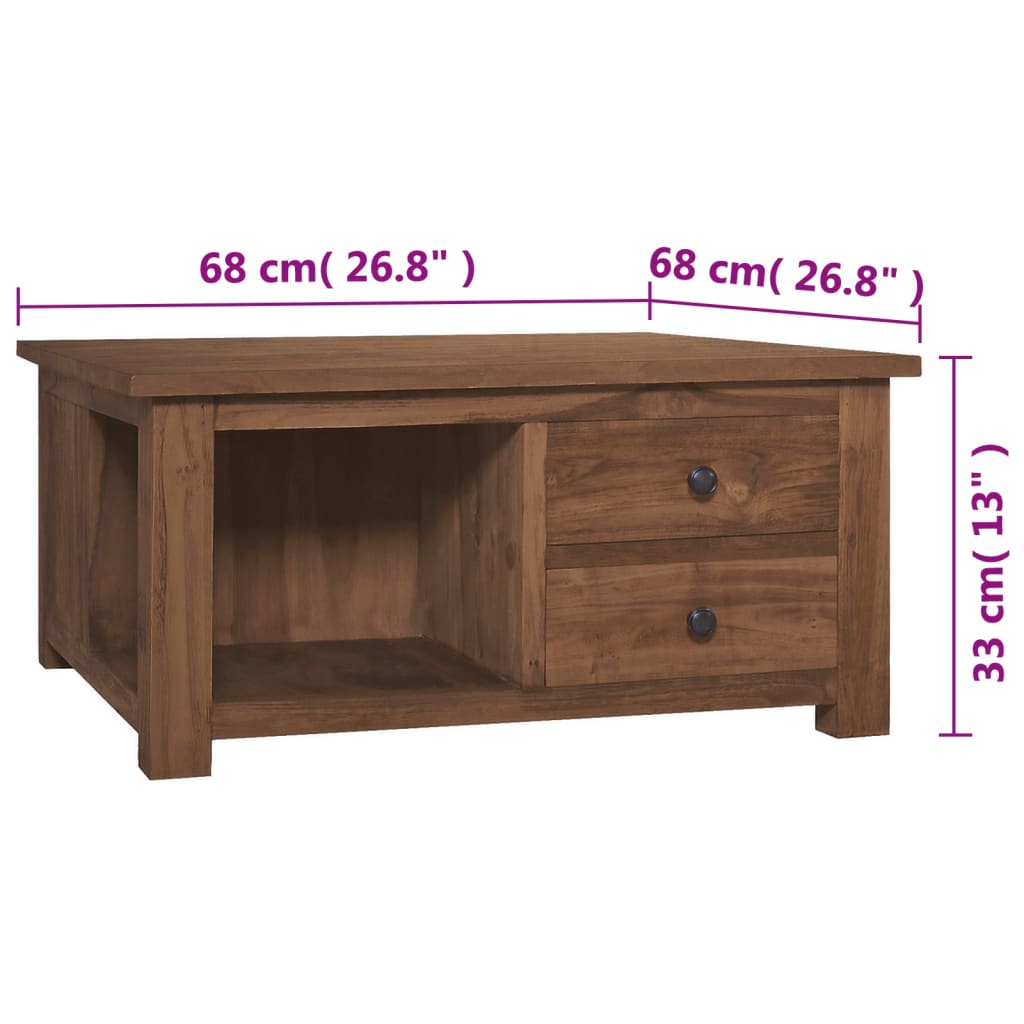 Τραπεζάκι Σαλονιού 68 x 68 x 33 εκ. από Μασίφ Ξύλο Teak - Pakobazaar
