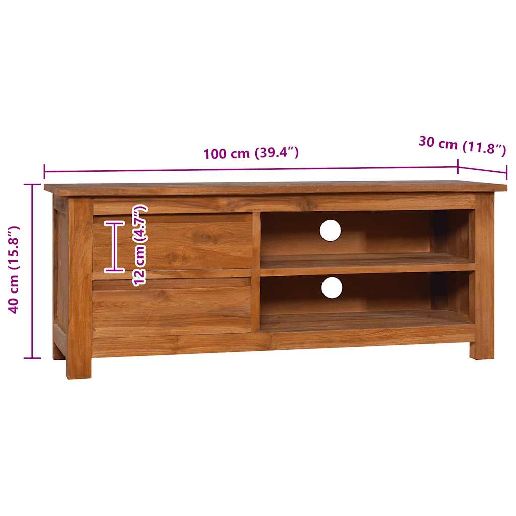 Έπιπλο Τηλεόρασης 100 x 30 x 40 εκ. από Μασίφ Ξύλο Teak - Pakobazaar