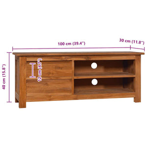 Έπιπλο Τηλεόρασης 100 x 30 x 40 εκ. από Μασίφ Ξύλο Teak - Pakobazaar