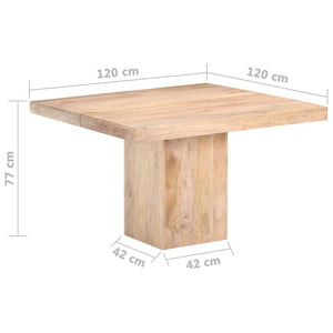 Τραπεζαρία 120 x 120 x 77 εκ. από Μασίφ Ξύλο Μάνγκο - PAKOBAZAAR