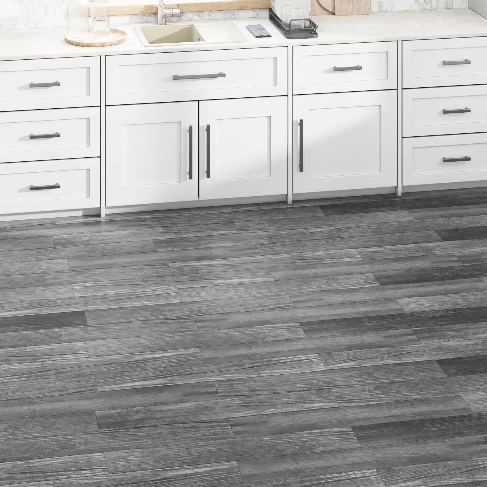 Πλάκες Δαπέδου 36 pcs Γυαλιστερό Γκρι 5,02 m² PVC - Pakobazaar