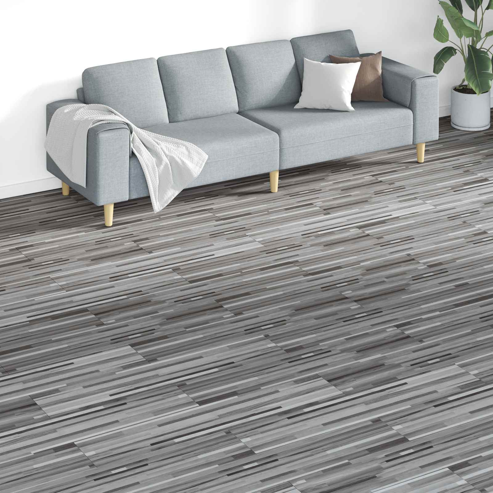 Πλάκες Δαπέδου 18 pcs Γκρι 5,26 τ.μ. PVC - Pakobazaar