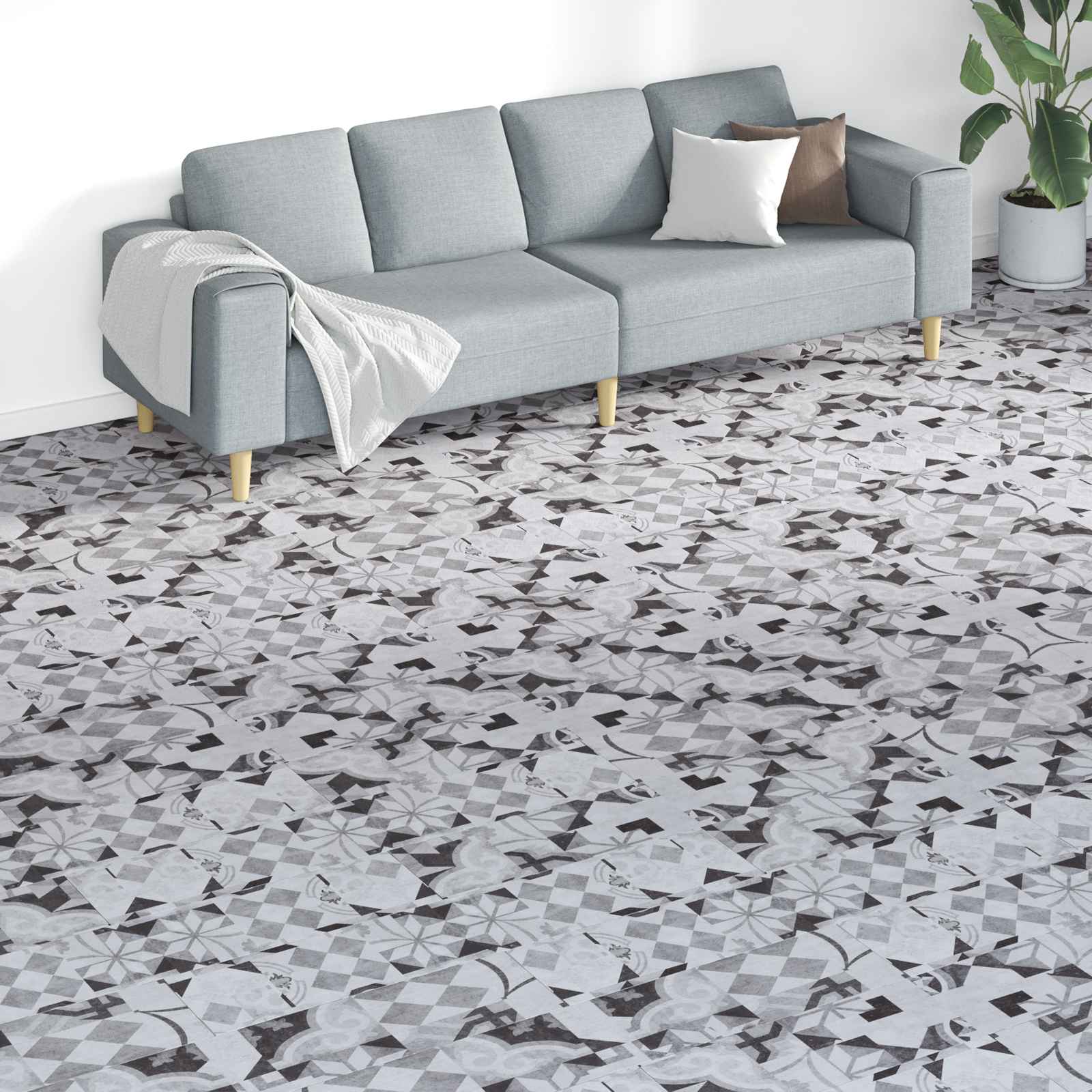 Πλάκες Δαπέδου 18 pcs Γκρι 5,26 τ.μ. PVC - Pakobazaar