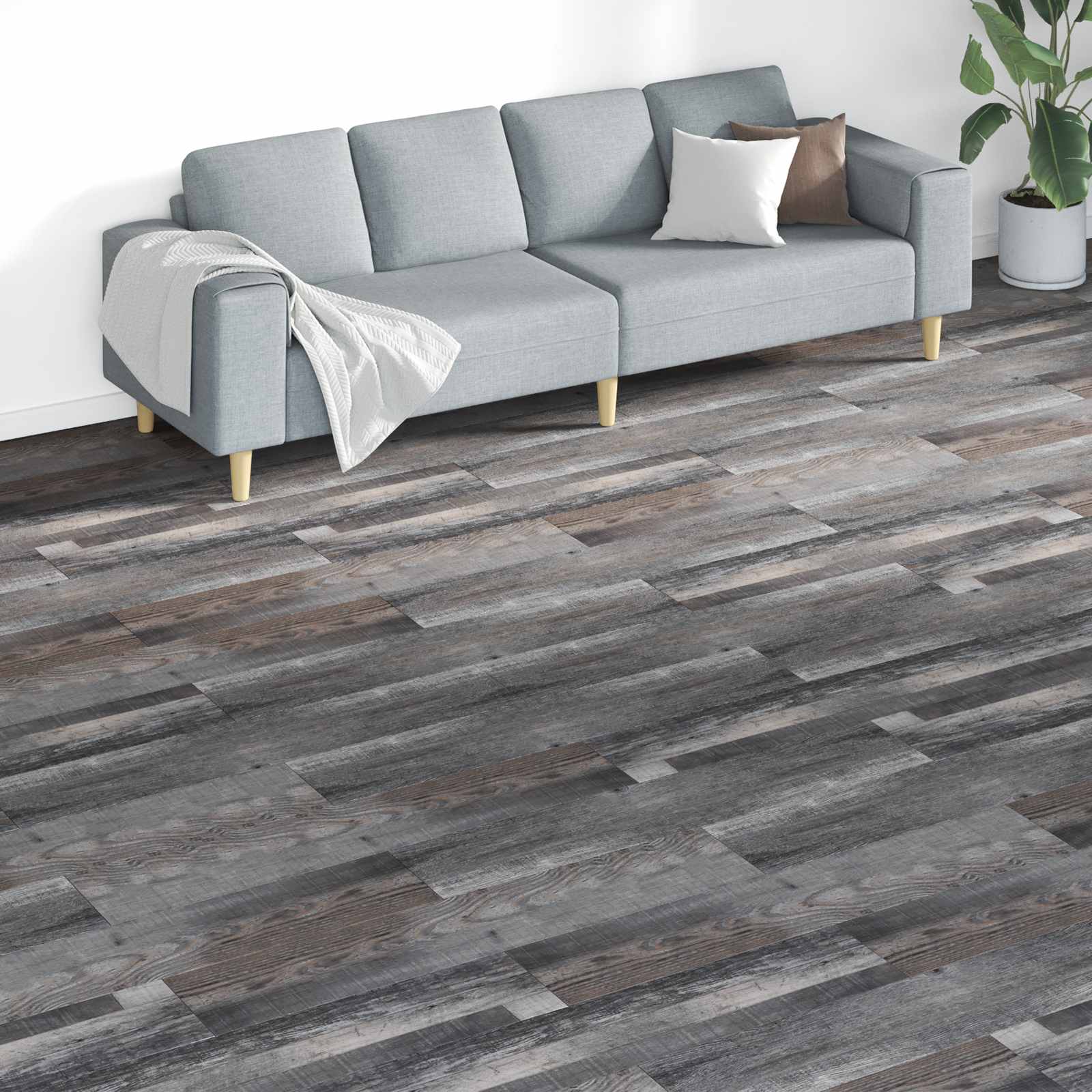 Πλάκες Δαπέδου 18 pcs Γκρι 5,26 τ.μ. PVC - Pakobazaar
