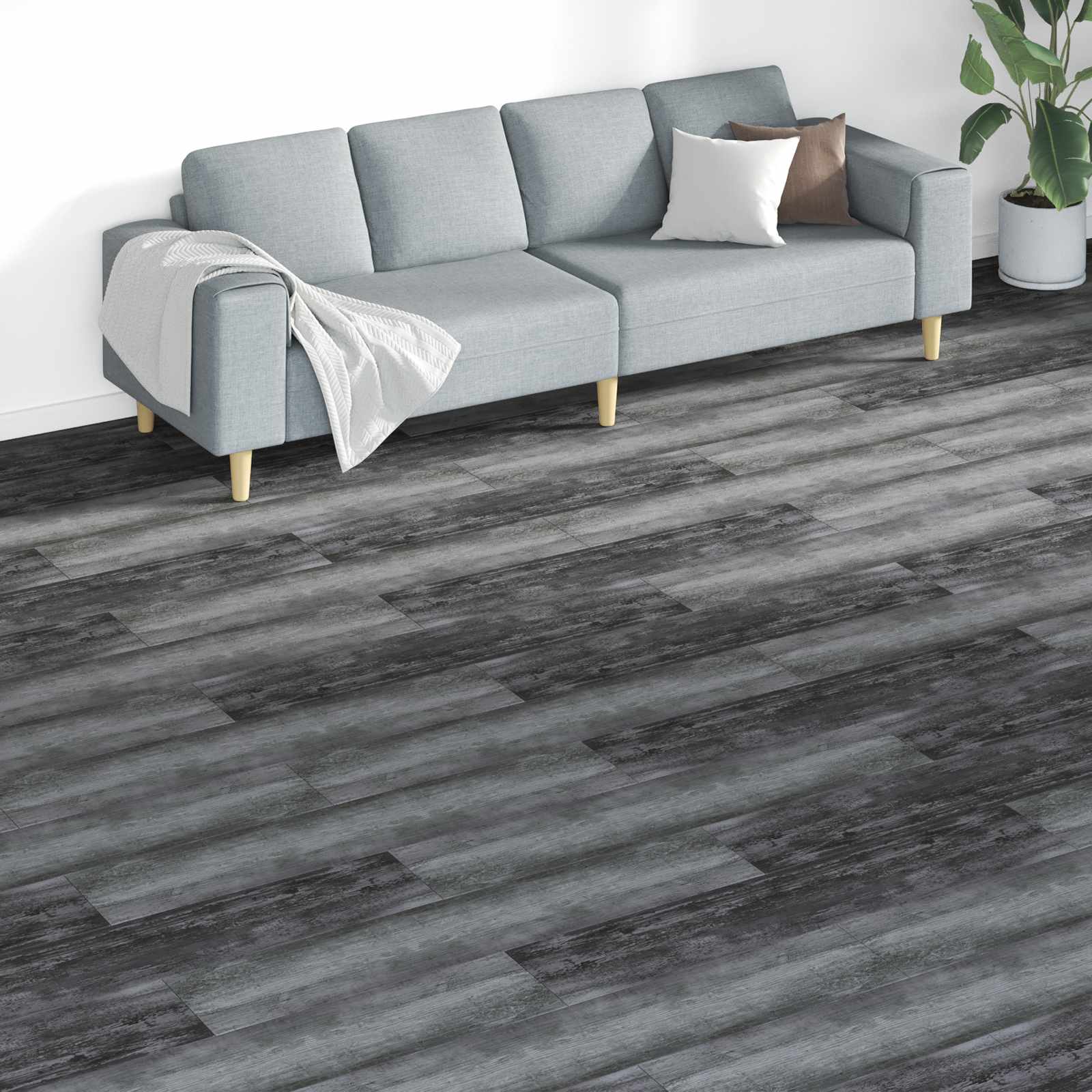 Πλάκες Δαπέδου 18 pcs Γκρι 5,26 τ.μ. PVC - Pakobazaar