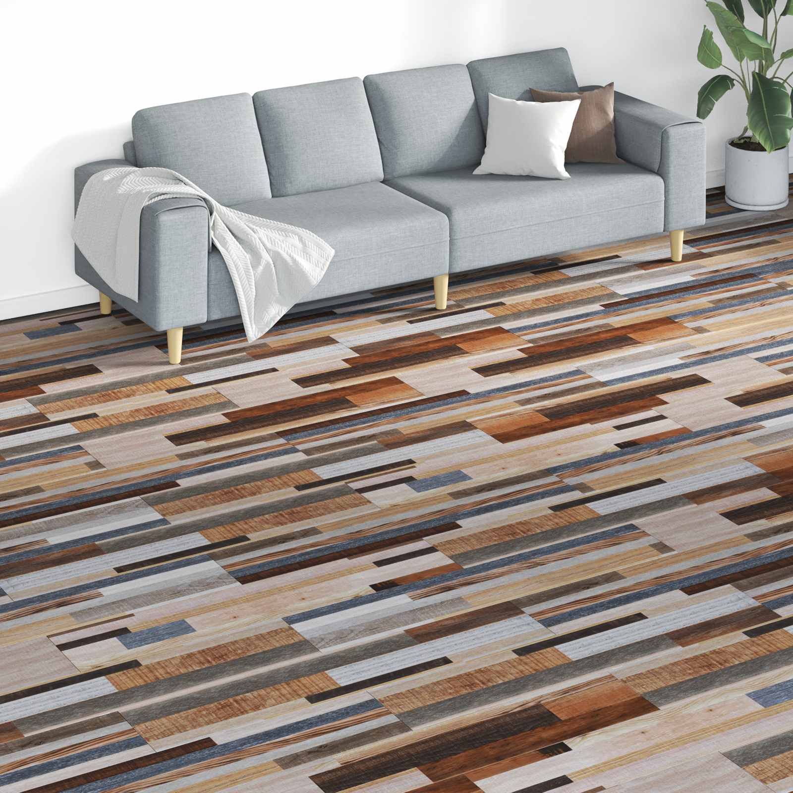 Πλάκες Δαπέδου 18 pcs Πολύχρωμο 5,26 τ.μ. PVC - Pakobazaar