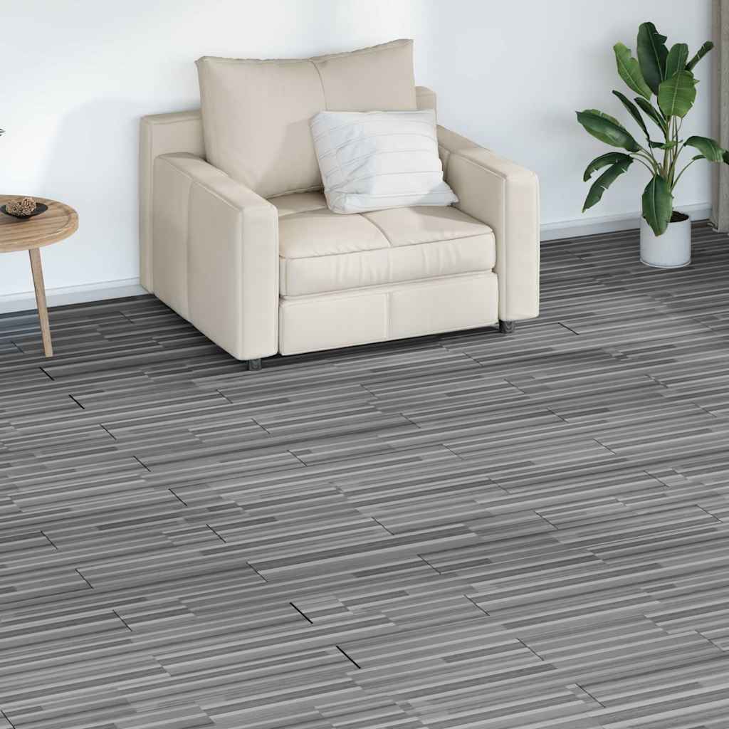 Δάπεδο Αυτοκόλλητο Ριγέ Γκρι 4,46 μ² / 3 χιλ. από PVC - Pakobazaar