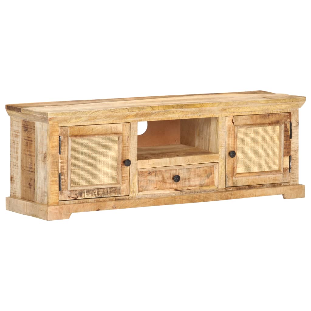 Έπιπλο Τηλεόρασης 120x30x40 εκ. Ξύλο Μάνγκο/Φυσικό Ζαχαροκάλαμο